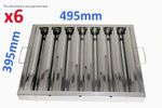 6x Canopy Grease Baffle Filter Stainless Steel Kitchen Extraction Hood 395x495mm