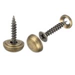 30Pcs Brass Decorative Screws with Caps, 15mm Mirror Screws Cover, Bronze