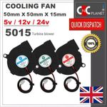 5015 TURBINE BLOWER 5cm COOLING FAN 50 X 50 X 15mm 5V 12V 24V DC 3D PRINTER UK 