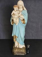 Large Vintage Madonna & Baby Jesus Statue 16.5” made of Plaster & Hand Painted.