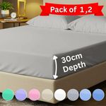 30cm Deep Fitted Sheet Full Fitted Bed Sheets Single Double King Super King Size