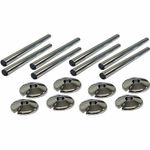 8 Pipes Radiator Pipe Covers sleeve 15mm Collars Cut Fit Bathroom Chrome Effect