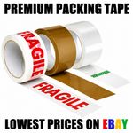 Clear Brown Parcel Tape Strong Packing Carton Sealing Tape 48mm x 66m 1 6 12 36