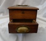 Vintage / Antique Wooden Cash Register Shop Till / Drawer Working Bell and Key