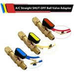 1/4 SAE Straight Refrigerant Ball Valve Shut Off Adapter for AC Charging Hose
