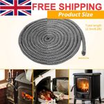 Stove Rope Door Seal Kit Dark Grey 2.5mts 8mm Dia Log Burner & Oven Compatible