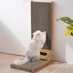 Cat Scratcher Board L-shaped Scratching Pad Toy Durable Corrugated Cardboard