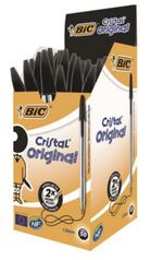 BIC Cristal Original Ballpoint Pens / Biros Black Ink 1.0mm Pack of 50