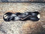 Leather Scout Woggle - Dark Brown Leather Plaited Woggle with press stud