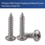 M5 PHILLIPS DRIVE PAN HEAD CHIPBOARD WOOD SCREWS A2 STAINLESS STEEL DIN 7505B UK