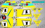 suzuki lt50 quad graphics stickers decals name & number lt 50 mx laminate yellow