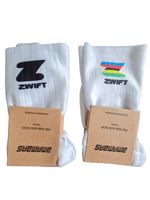 2 X Pairs Of Zwift Aero Socks White Size 9-11 - Brand New