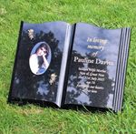 Personalised Granite Open Book Bible Memorial Grave Plaque Cemetery Headstone