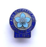 1973 ACU BENEVOLENT FUND ISLE OF MAN TT BADGE - IoM MANX T.T. RACES