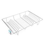 Dish Drainer Wire Chrome 48x32cm Kitchencraft Durable Rack Large Kitchen Drying