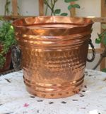 Vintage Hammered Copper Planter Villedieu French