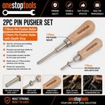 2pc Pin Pusher Set 170mm & 115mm Pin Pusher Nailer with Depth Stop Steel Tool
