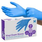 Blue Vinyl Disposable Gloves Latex Powder Free Medical Exam Gloves Pack S/M/L/XL