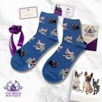 FRENCH BULLDOG SOCKS X 2 PAIRS UNISEX ONE SIZE  FIT UK ADULT SIZE 5-11 EU 38-46