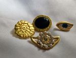 LOT OF 4 GOLD TONE SCHIAPARELLI MIX BUTTONS