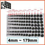 Silicone Rubber Feet Bumpons Black Round Self Adhesive Anti Slip Circle 4-179mm