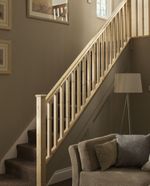 Stair Part Kit Plain Square Spindles Posts Rails Pine Oak Stair And Landing