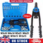 Hand Rivet Nut Tool Professional Riveter Rivnut Gun M3,M4,M5,M6,M8,M10&M12 Kit