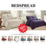 3 Piece Quilted Bedspread Embossed Bed Throw Bedding Set Single Double King Size