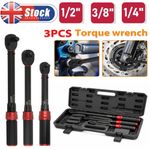 Calibrated Torque Wrench Set 5–200NM 1/4 3/8 1/2" Heavy Duty Garage Tool UK