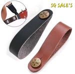 Guitar Neck Strap Belt Holder Faux Leather Head Stock Safe Lock