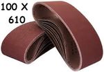 Sanding Belts 100mm x 610mm 40 60 80 120 180 Grit Belt Sander Single Mixed pack