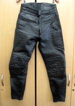 Rhino Black Leather Cowhide Motorcycle Trousers Size 32" Waist 28" Leg.