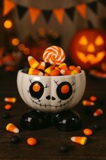 Lesser & Pavey Skeleton Bowl for Halloween Decor Unique Ceramic (Bowl Only)