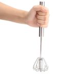 —Stainless Steel Kitchen Semi Automatic Rotation Handheld Egg Blender Mixer