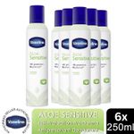 Vaseline Aloe Sensitive Anti-Perspirant for Women 250ml 24Hr Protection, 6 Pack
