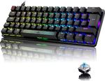 UK Layout 60% Mechanical Gaming Keyboard RGB Waterproof Wired for PC Mac PS4 PS5