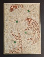 Antique 1892 Japanese Woodblock Print – Kogei Shinzu - Carp Geometrical Design