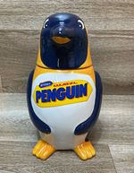 McVitie's Penguin "Pick Me Up" Ceramic Canister with Lid Blue/White/Yellow