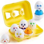 6 Pcs Matching Eggs Color & Shape Sorter Kids Educational Toy Sensory Baby Toys