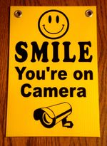 SMILE YOU'RE ON CAMERA  SIGN 8"x12"   NEW with Grommets Security Surveillance