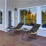 Zero Gravity Lounger Outdoor Chair Sunbathing Chair Set of 2 w/Cupholder&Pillo
