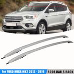 Pair Aluminium Roof Rack Rails Side Bars Set For Ford Kuga MK2 2013-2019 Silver