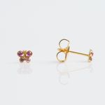 Studex Gold 9ct Butterfly Light Rose Stud Earing