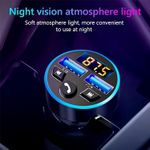 3.1A Fast Car Charger Adapter 2USB With light LED Display Bluetooth 5.0 NEW