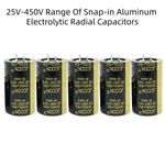 150uF-100000uF 25V-450V Range Of Snap-in Aluminum Electrolytic Radial Capacitors