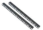 8U RACK STRIPS Black sold in pairs 24mm x 19mm 1.2mm made in UK by Allmetalparts