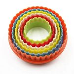 5PC Round Cookie Cutter Set Shapes Random Color Circle Pastry Moulds for Baking