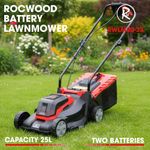 Cordless Lawnmower 33cm RocwooD 20V 2 x  Batteries & 1 x Charger Garden Rotary