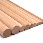 3mm to 50mm High Quality Wooden Dowels 30cm Length Craft Pole Stick Hardwood