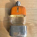 Silver plated, leather covered hip flask by James Deacon & sons, Sheffield